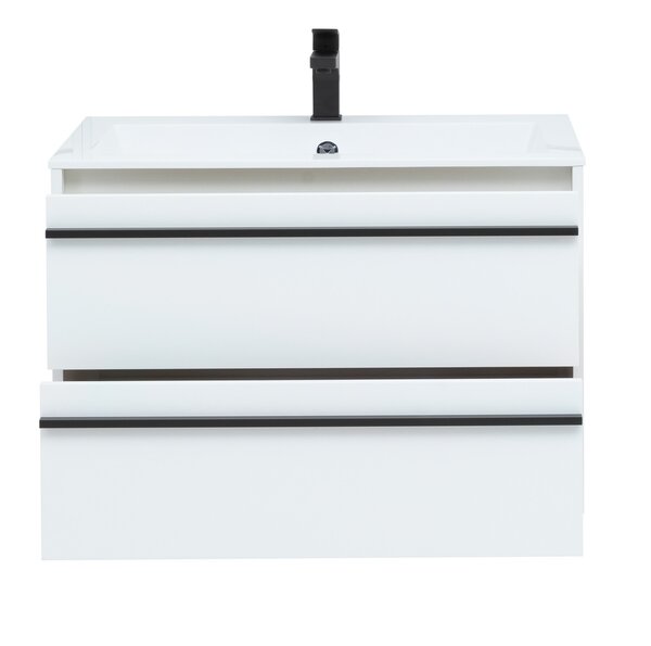 Тумба с раковиной Aquanet Lino 80 белый матовый