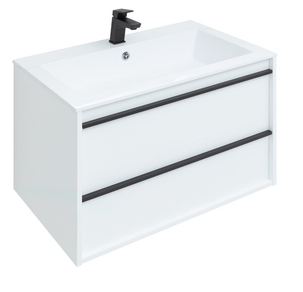 Тумба с раковиной Aquanet Lino 80 белый матовый