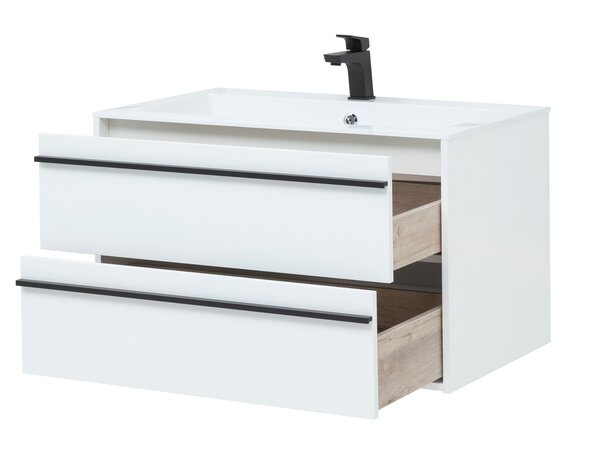 Тумба с раковиной Aquanet Lino 90 белый матовый
