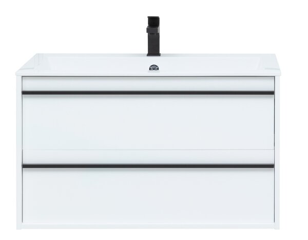 Тумба с раковиной Aquanet Lino 90 белый матовый