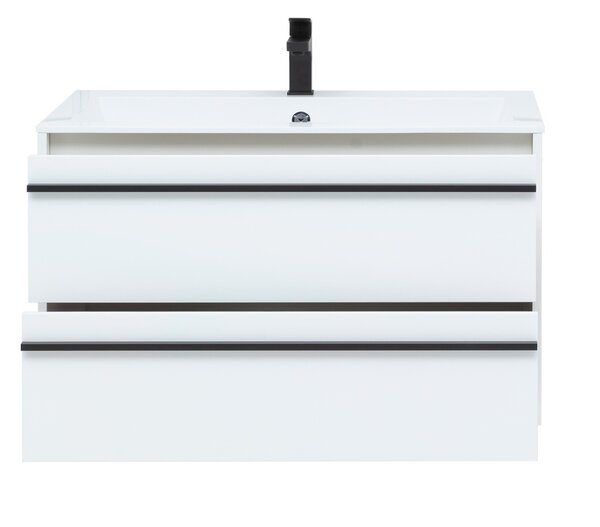 Тумба с раковиной Aquanet Lino 90 белый матовый