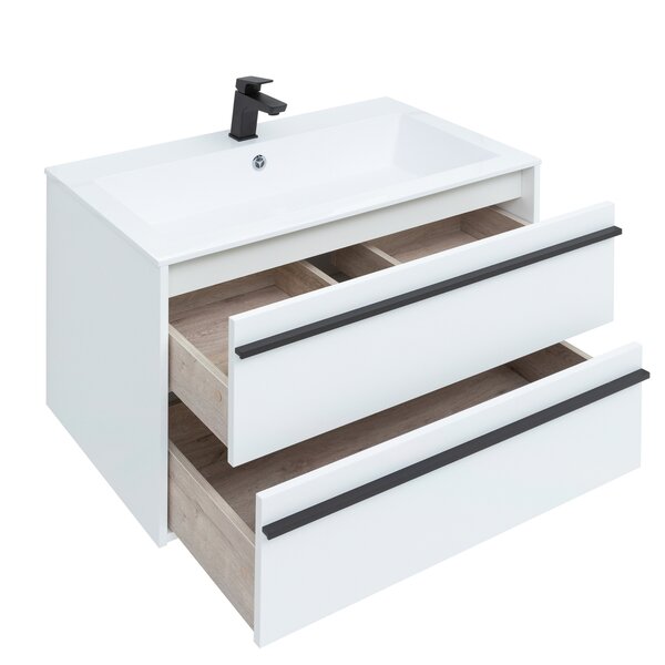 Тумба с раковиной Aquanet Lino 90 белый матовый