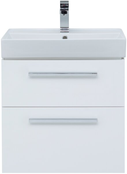 Тумба с раковиной Aquanet Nova 60 белый (2 ящика)