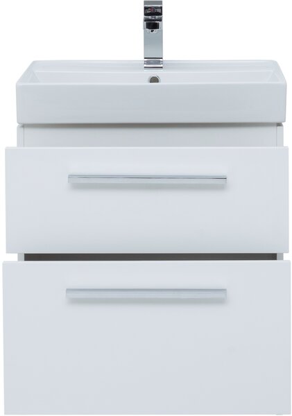 Тумба с раковиной Aquanet Nova 60 белый (2 ящика)