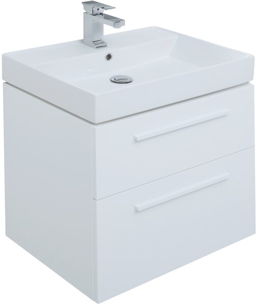 Тумба с раковиной Aquanet Nova 60 белый (2 ящика)