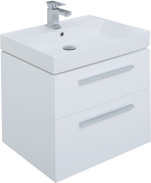 Тумба с раковиной Aquanet Nova 60 белый (2 ящика)