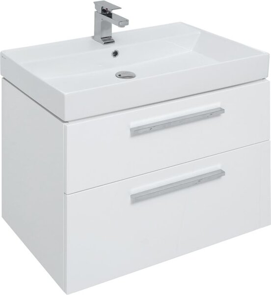 Тумба с раковиной Aquanet Nova 75 белый (2 ящика)