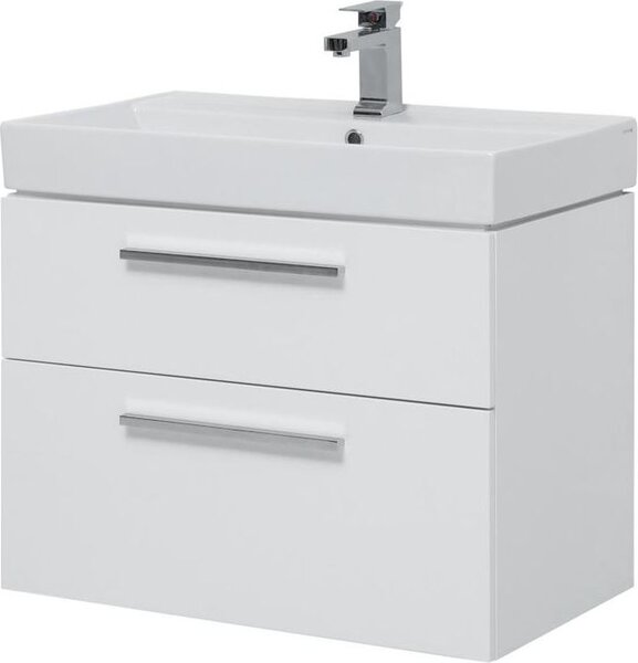 Тумба с раковиной Aquanet Nova 75 белый (2 ящика)