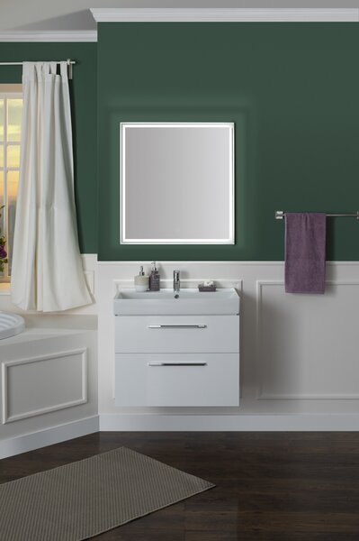 Тумба с раковиной Aquanet Nova 75 белый (2 ящика)