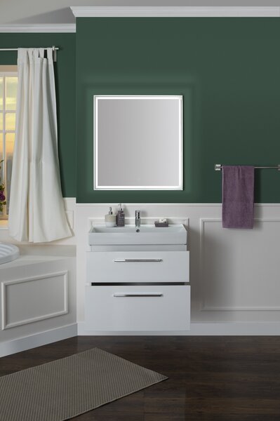 Тумба с раковиной Aquanet Nova 75 белый (2 ящика)