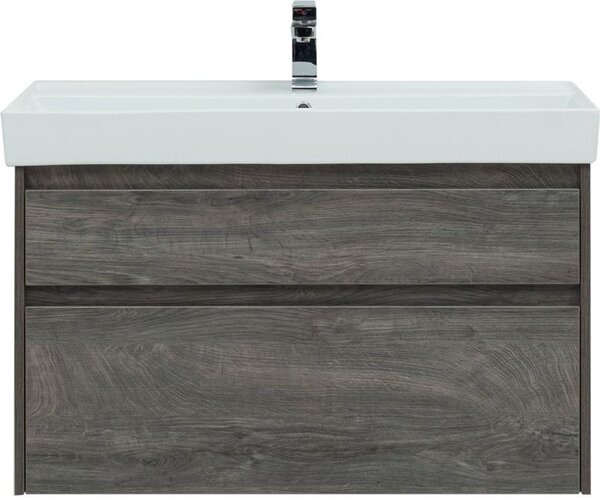 Тумба с раковиной Aquanet Nova Lite 100 дуб рошелье (2 ящика)