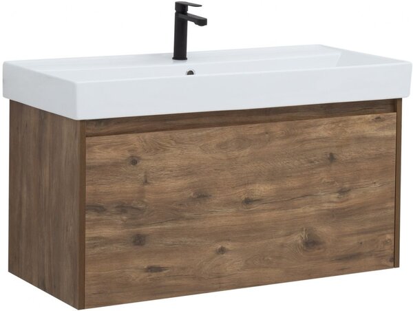 Тумба с раковиной Aquanet Nova Lite 100 дуб рустикальный (1 ящик)