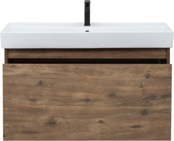 Тумба с раковиной Aquanet Nova Lite 100 дуб рустикальный (1 ящик)