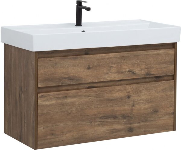 Тумба с раковиной Aquanet Nova Lite 100 дуб рустикальный (2 ящика)