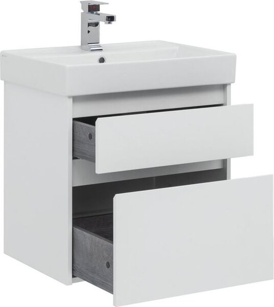 Тумба с раковиной Aquanet Nova Lite 60 белый (2 ящика)