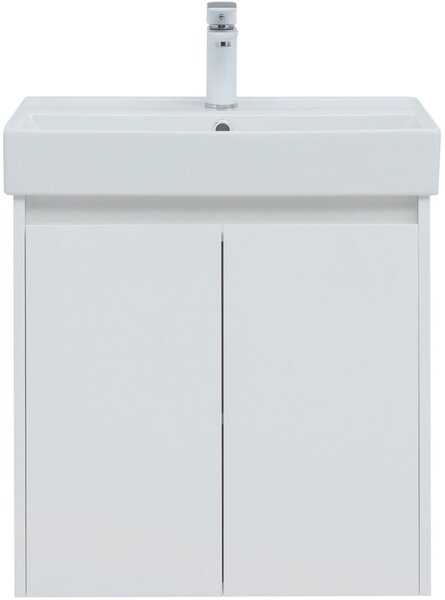 Тумба с раковиной Aquanet Nova Lite 60 белый глянец (2 дверцы)