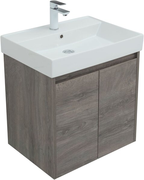 Тумба с раковиной Aquanet Nova Lite 60 дуб рошелье (2 дверцы)