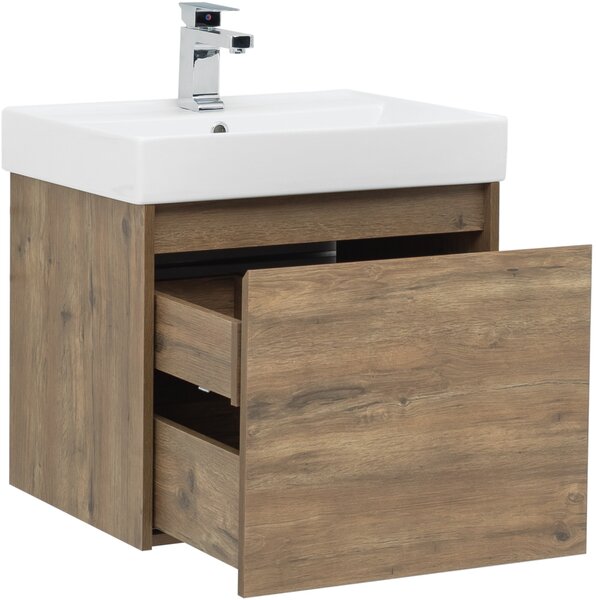 Тумба с раковиной Aquanet Nova Lite 60 дуб рустикальный (1 ящик)