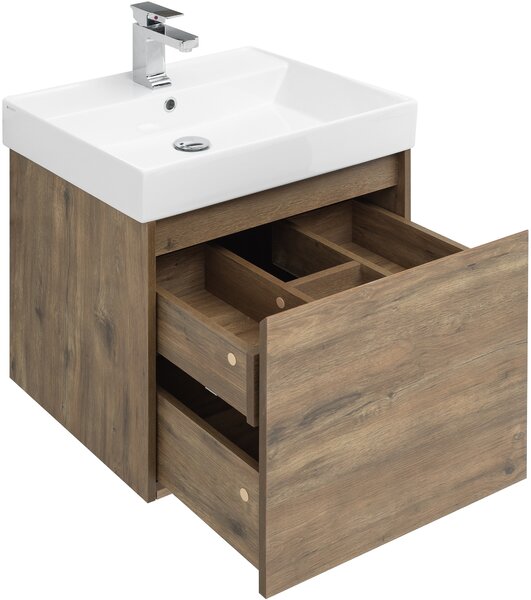 Тумба с раковиной Aquanet Nova Lite 60 дуб рустикальный (1 ящик)