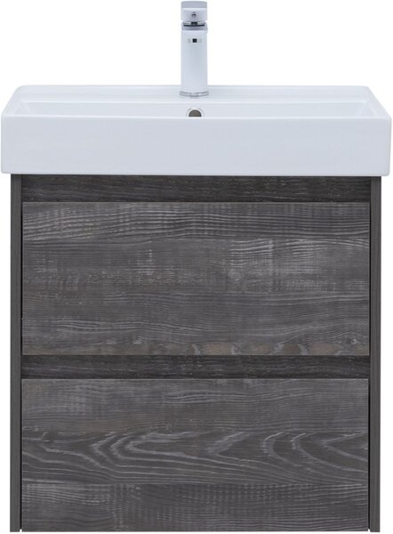 Тумба с раковиной Aquanet Nova Lite 60 дуб серый (2 ящика)