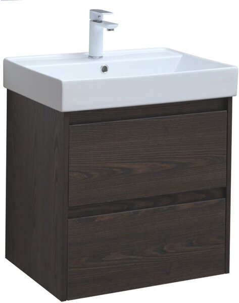 Тумба с раковиной Aquanet Nova Lite 60 дуб черный (2 ящика)