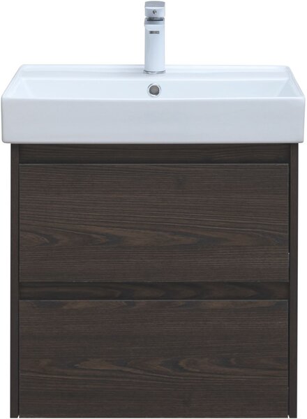 Тумба с раковиной Aquanet Nova Lite 60 дуб черный (2 ящика)