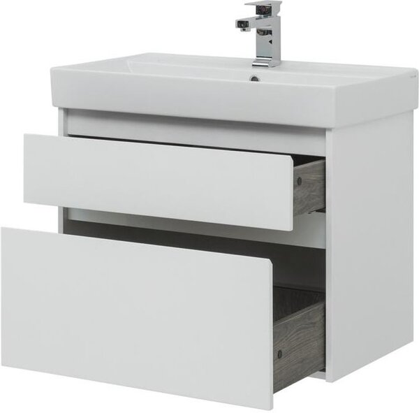 Тумба с раковиной Aquanet Nova Lite 75 белый (2 ящика)