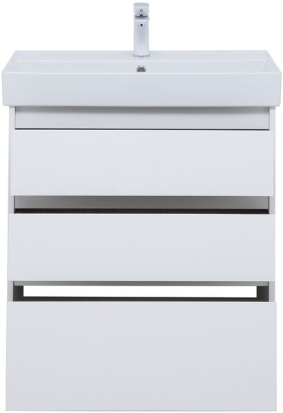 Тумба с раковиной Aquanet Nova Lite 75 белый глянец (3 ящика)