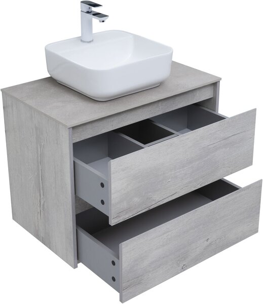 Тумба с раковиной Aquanet Nova Lite 75 дуб белый (2 ящика)