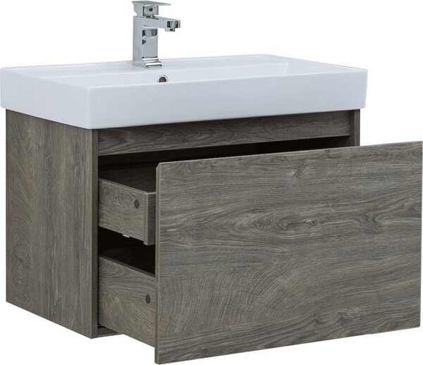 Тумба с раковиной Aquanet Nova Lite 75 дуб рошелье (1 ящик)