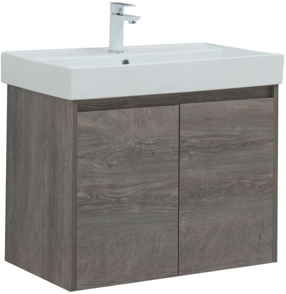 Тумба с раковиной Aquanet Nova Lite 75 дуб рошелье (2 дверцы)