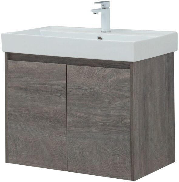 Тумба с раковиной Aquanet Nova Lite 75 дуб рошелье (2 дверцы)