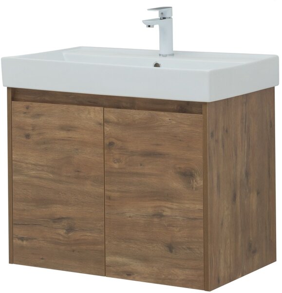 Тумба с раковиной Aquanet Nova Lite 75 дуб рустикальный (2 дверцы)