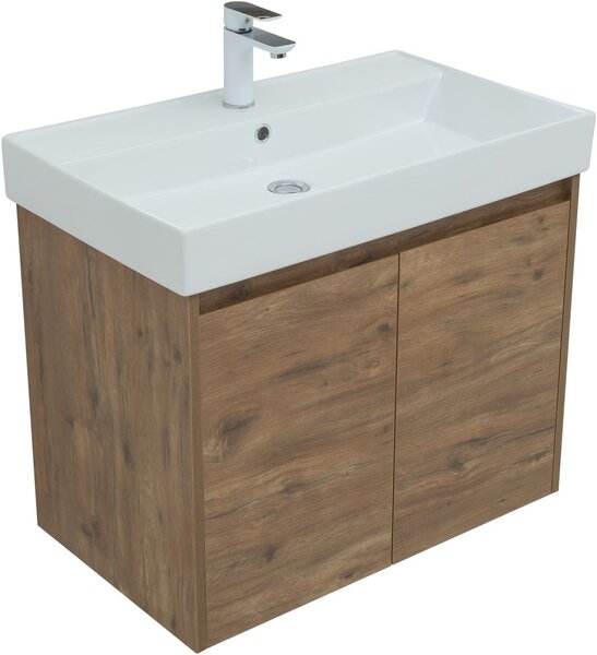 Тумба с раковиной Aquanet Nova Lite 75 дуб рустикальный (2 дверцы)