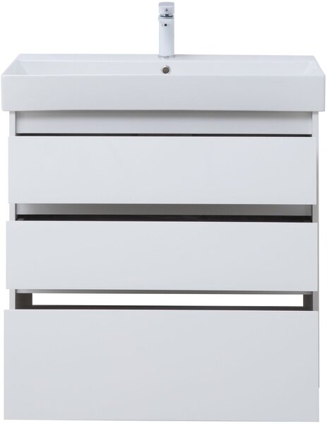 Тумба с раковиной Aquanet Nova Lite 85 белый глянец (3 ящика)