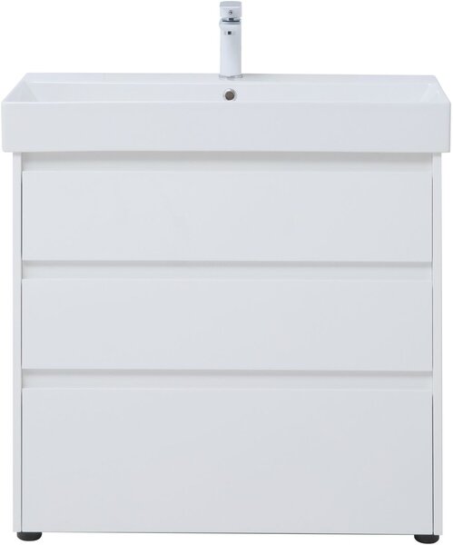Тумба с раковиной Aquanet Nova Lite 85 белый глянец (3 ящика)