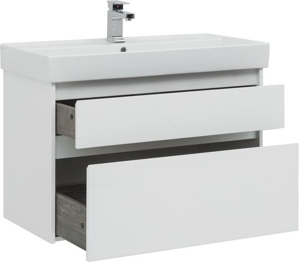 Тумба с раковиной Aquanet Nova Lite 90 белый (2 ящика)