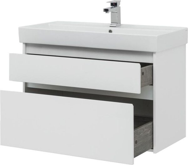 Тумба с раковиной Aquanet Nova Lite 90 белый (2 ящика)