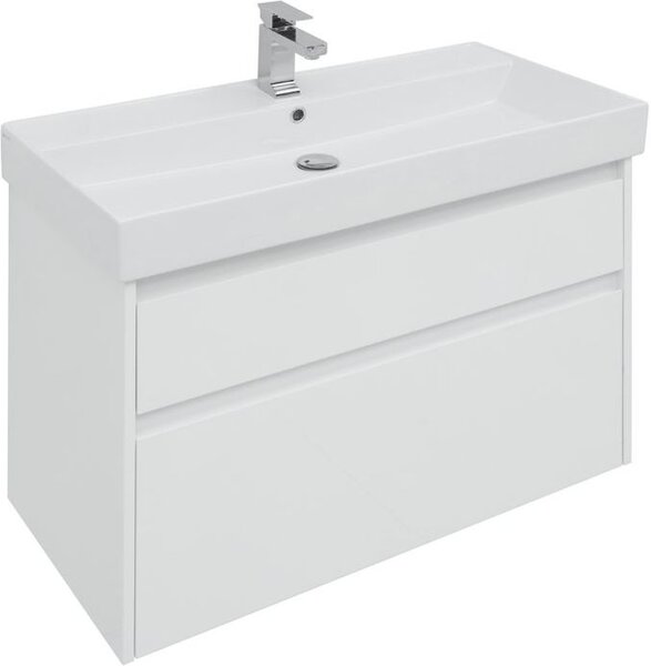Тумба с раковиной Aquanet Nova Lite 90 белый (2 ящика)