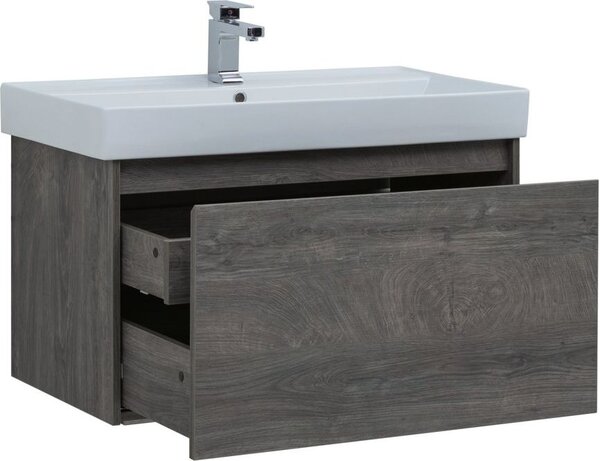 Тумба с раковиной Aquanet Nova Lite 90 дуб рошелье (1 ящик)