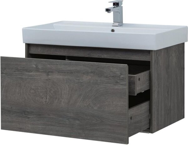 Тумба с раковиной Aquanet Nova Lite 90 дуб рошелье (1 ящик)