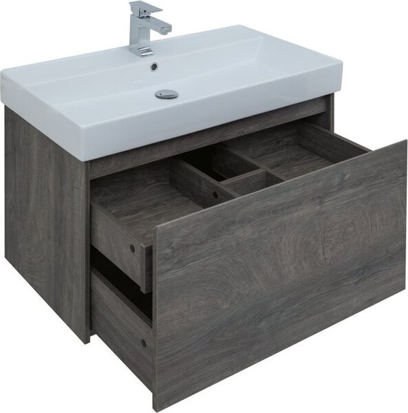 Тумба с раковиной Aquanet Nova Lite 90 дуб рошелье (1 ящик)