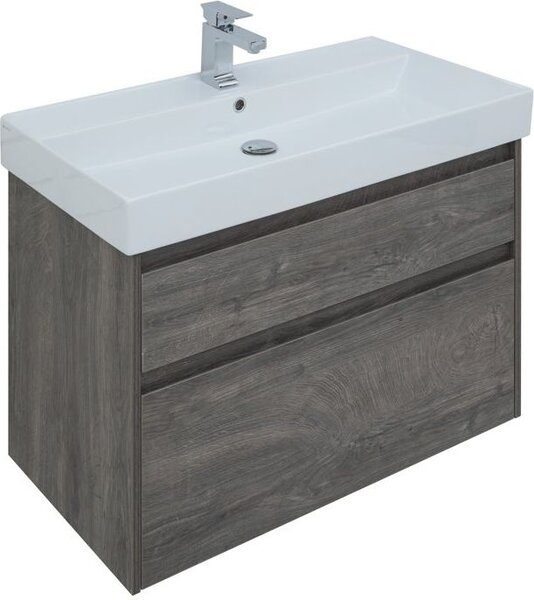 Тумба с раковиной Aquanet Nova Lite 90 дуб рошелье (2 ящика)
