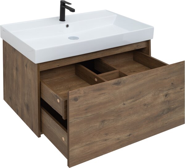 Тумба с раковиной Aquanet Nova Lite 90 дуб рустикальный (1 ящик)