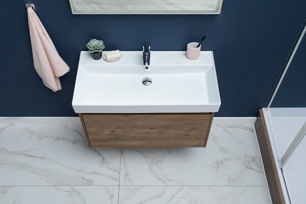 Тумба с раковиной Aquanet Nova Lite 90 дуб рустикальный (1 ящик)