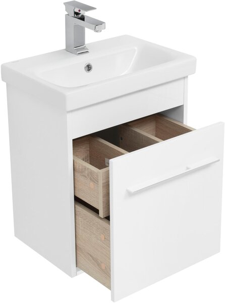 Тумба с раковиной Aquanet Августа 50 (Moduo Slim) белый