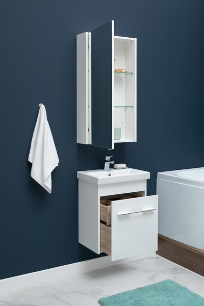 Тумба с раковиной Aquanet Августа 50 (Moduo Slim) белый