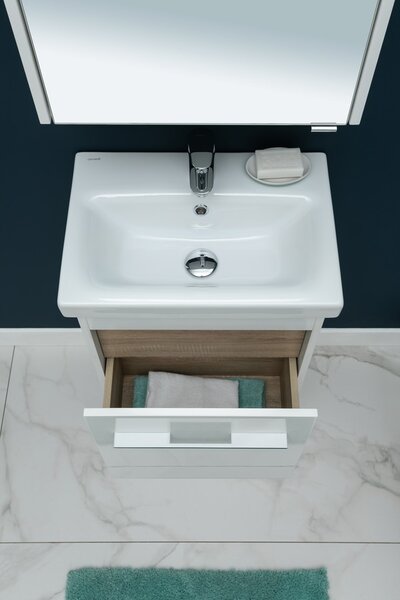 Тумба с раковиной Aquanet Августа 50 (Moduo Slim) белый