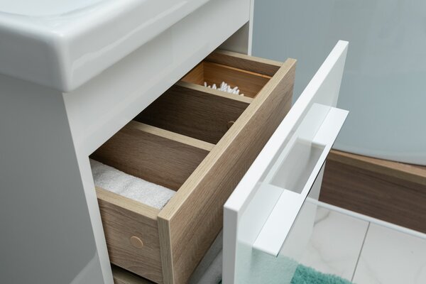 Тумба с раковиной Aquanet Августа 50 (Moduo Slim) белый