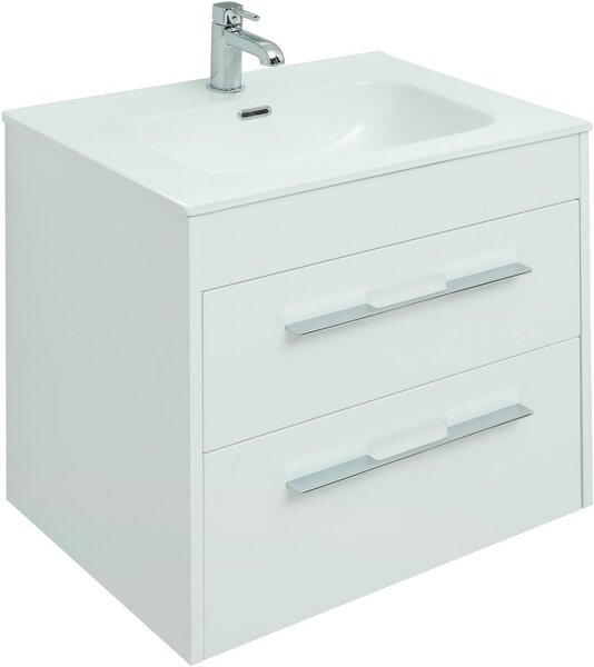 Тумба с раковиной Aquanet Августа 60 белый (ручка хром)